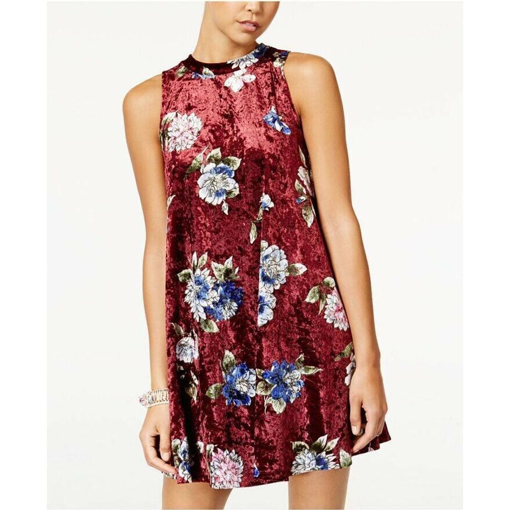 Heart And Soul Junior’s Floral Velvet Dress Size S